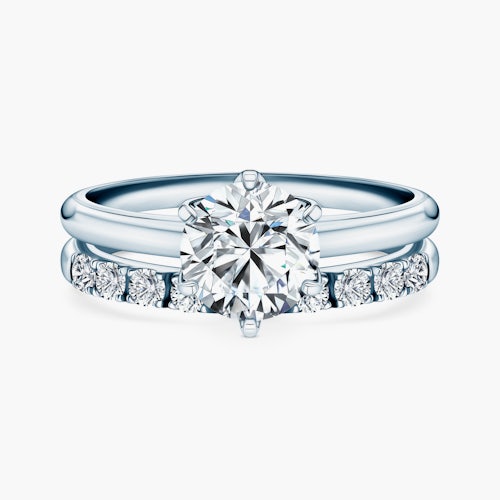 Obrączki The Journey: białe złoto, diamenty, półokrągłe, 2 mm i 3 mm